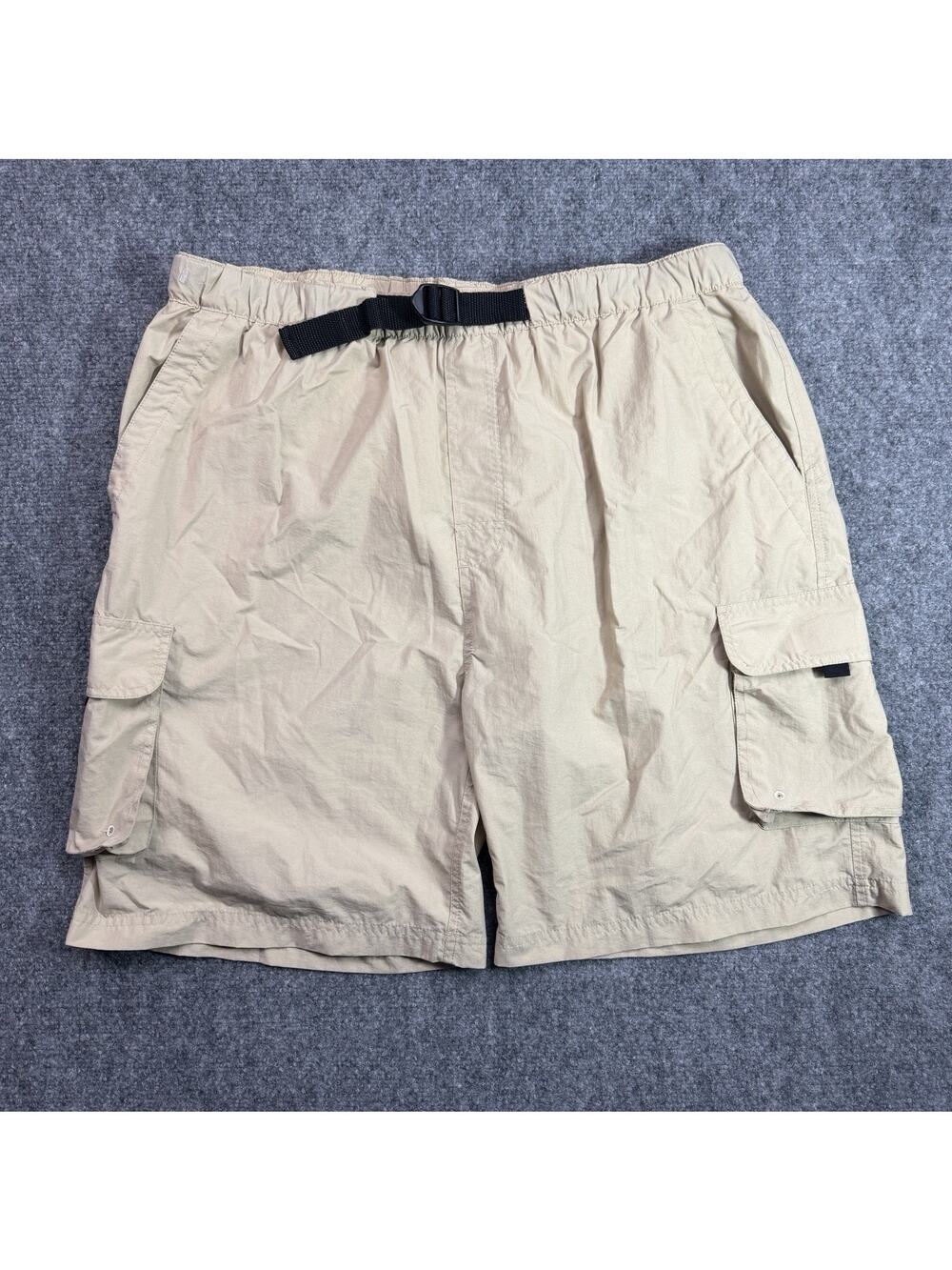 Penman’s VTG Nylon Cargo Hiking Shorts Belted Beige Outdoor Quick Dry Large